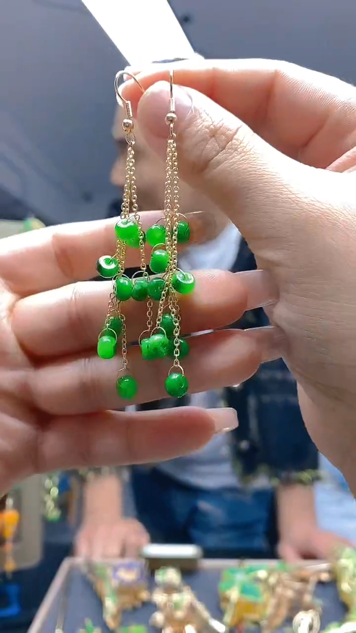 【闪购商品】翡翠耳饰合金184翡翠耳钩