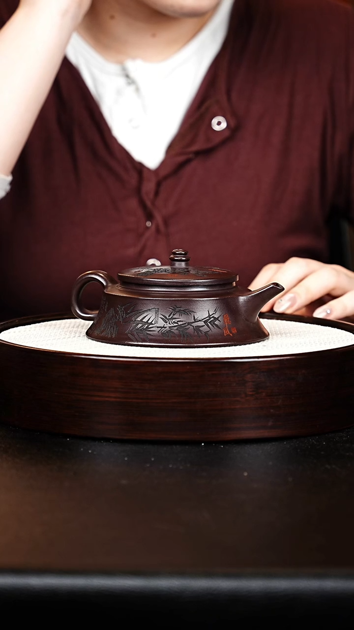 茶壶紫砂斗笠壶