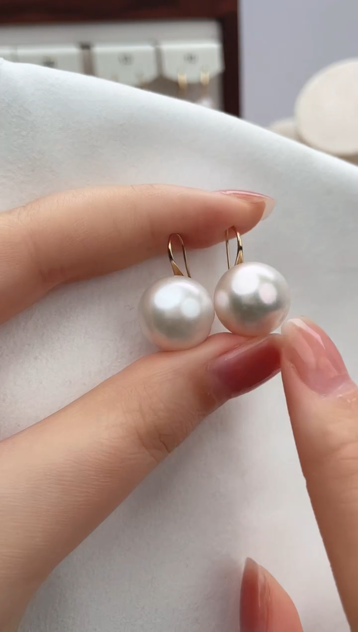 【闪购商品】淡水珍珠耳饰18K金镶嵌15-14