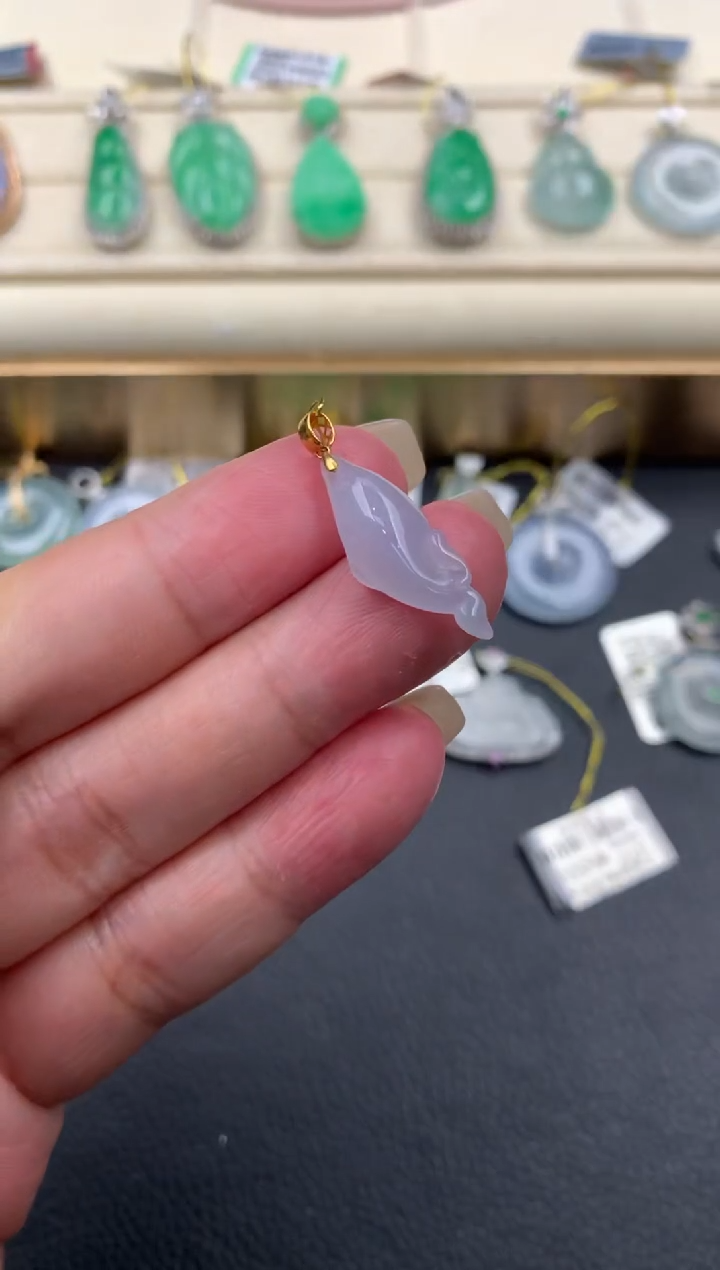 【闪购商品】翡翠颈饰18K金镶嵌Q642    