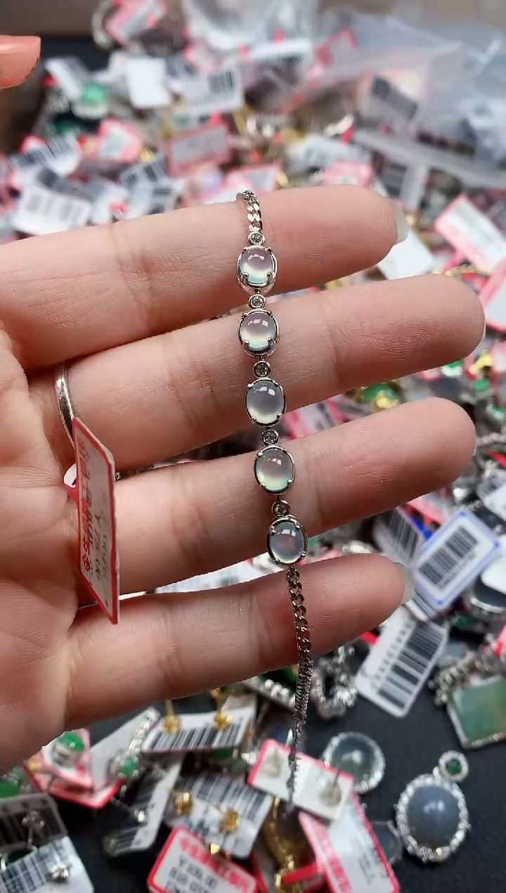 银S925镶嵌戒指翡翠天然A货缅甸翡翠