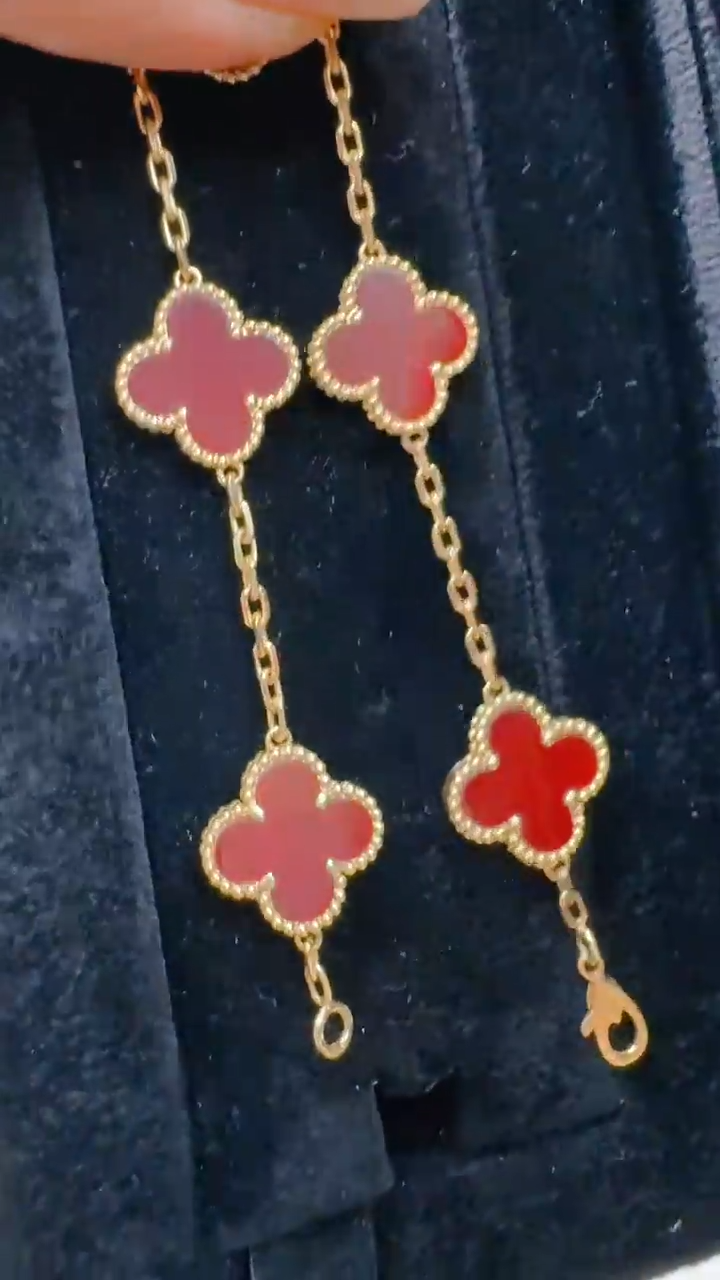 【闪购商品】玛瑙/玉髓手链18K金镶嵌18K金 红玛瑙15mm手链