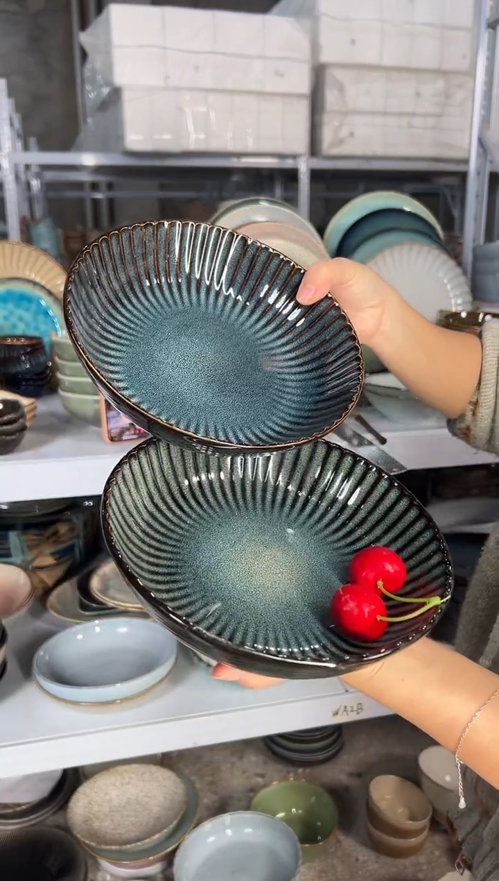 陶瓷外贸尾货瑕疵满20包邮X2深盘H2B