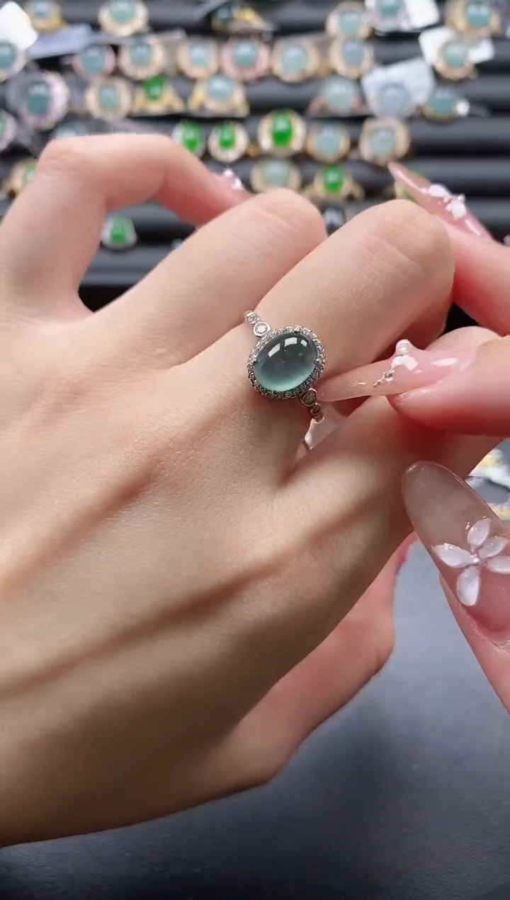 【闪购商品】翡翠戒指银S925镶嵌51511