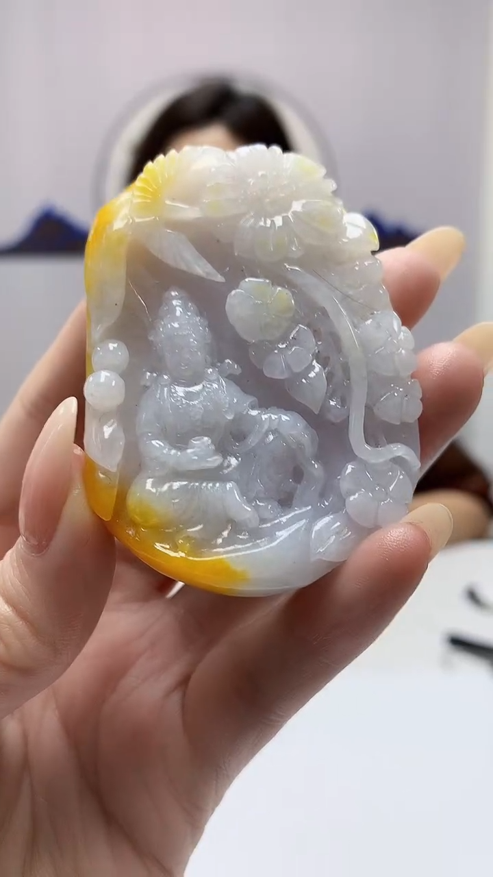【闪购商品】定制翡翠未镶嵌4829DD-毛货挂件94