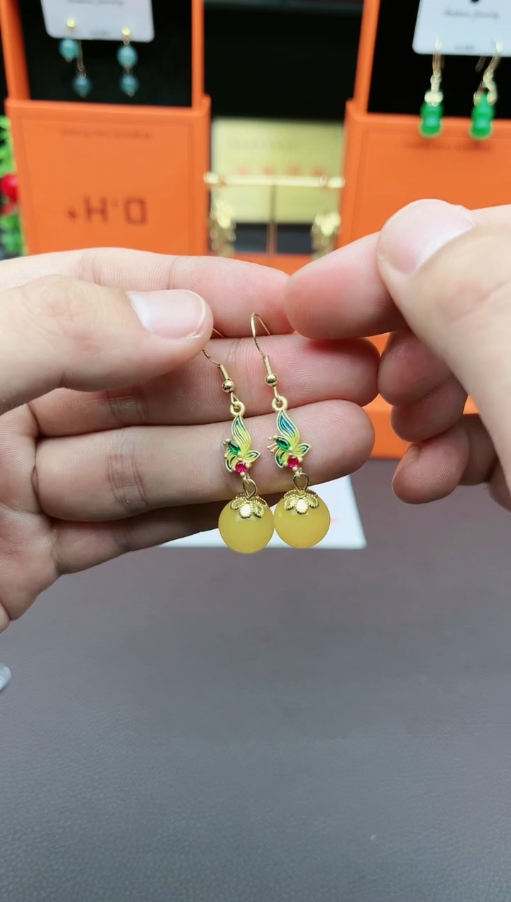 【闪购商品】玛瑙/玉髓耳钉银S925镶嵌318000