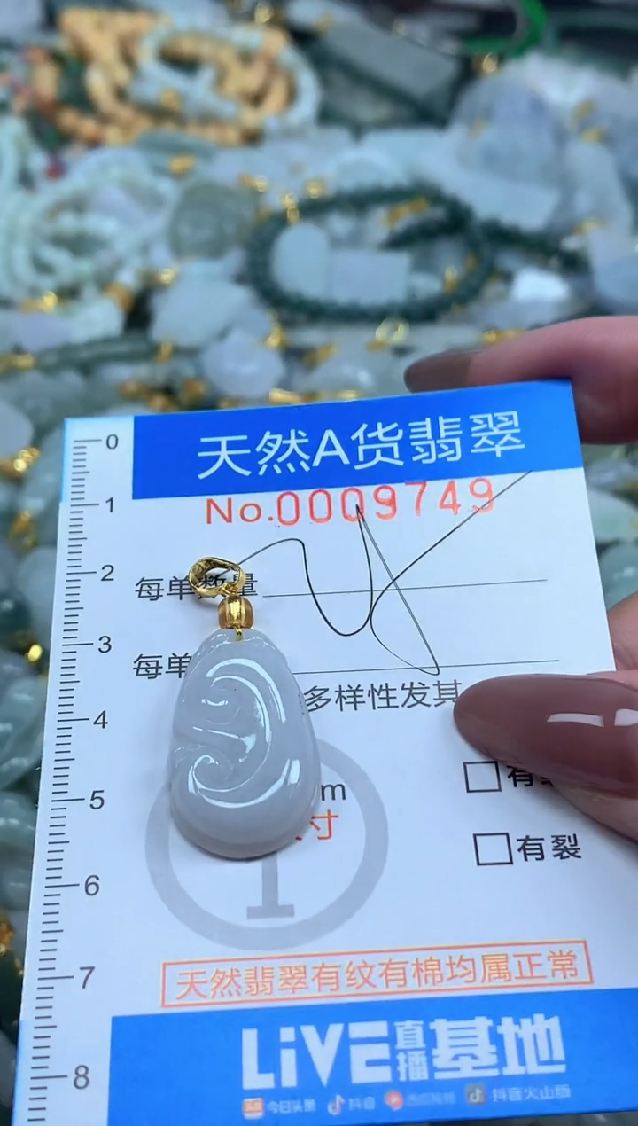 颈饰未镶嵌翡翠净货挂件-9749