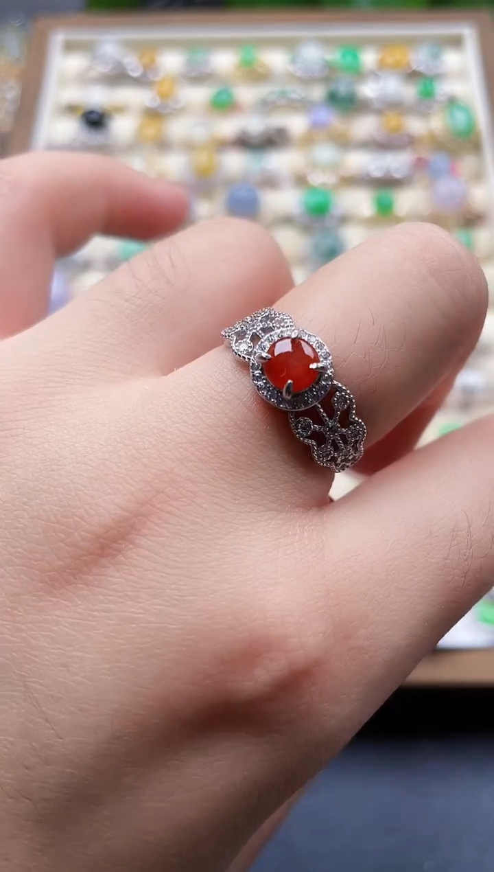 银S925镶嵌戒指翡翠11