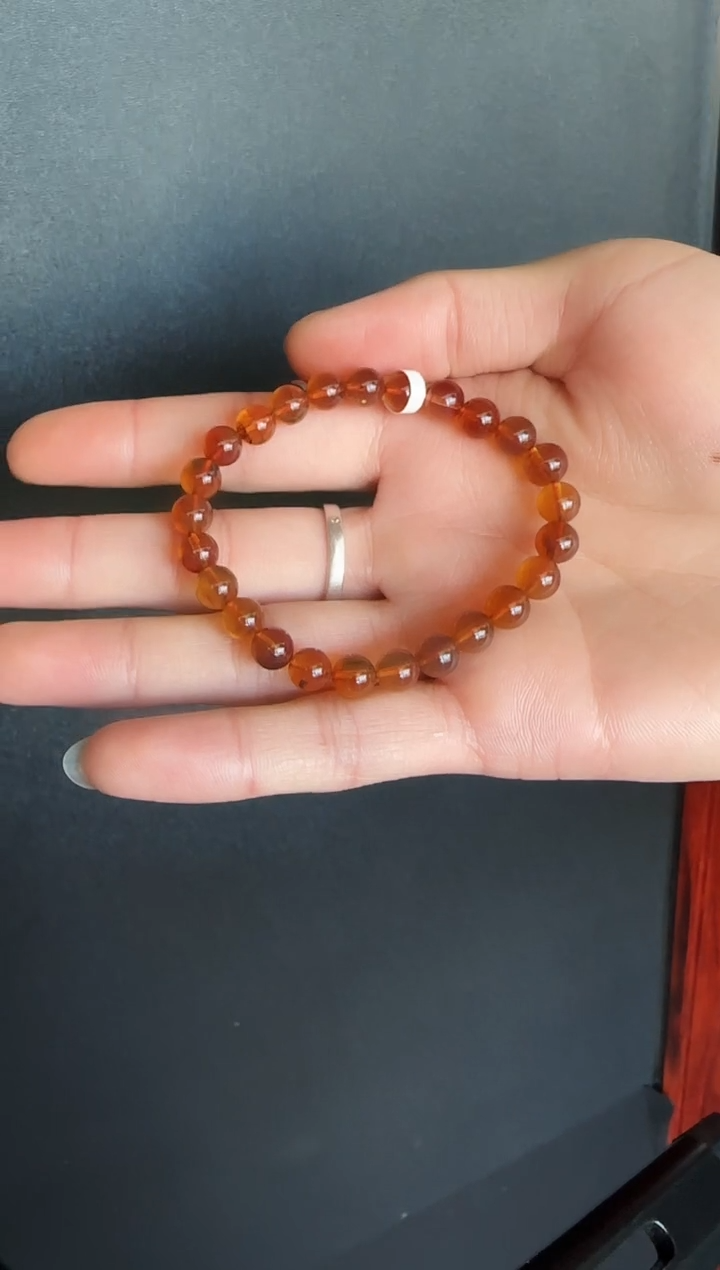 手串琥珀未镶嵌#2缅甸琥珀紫罗兰手串7mm