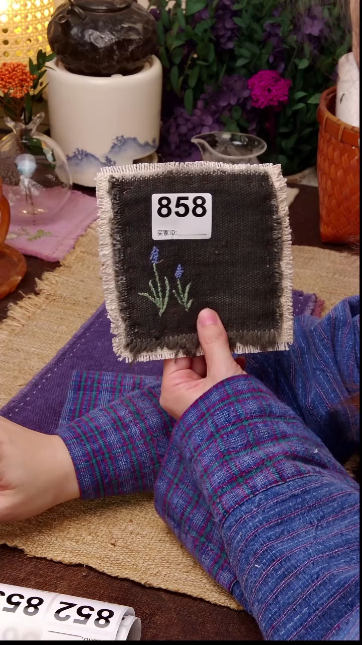 酒****思 Cici手作刺子绣柿染壶垫杯垫858