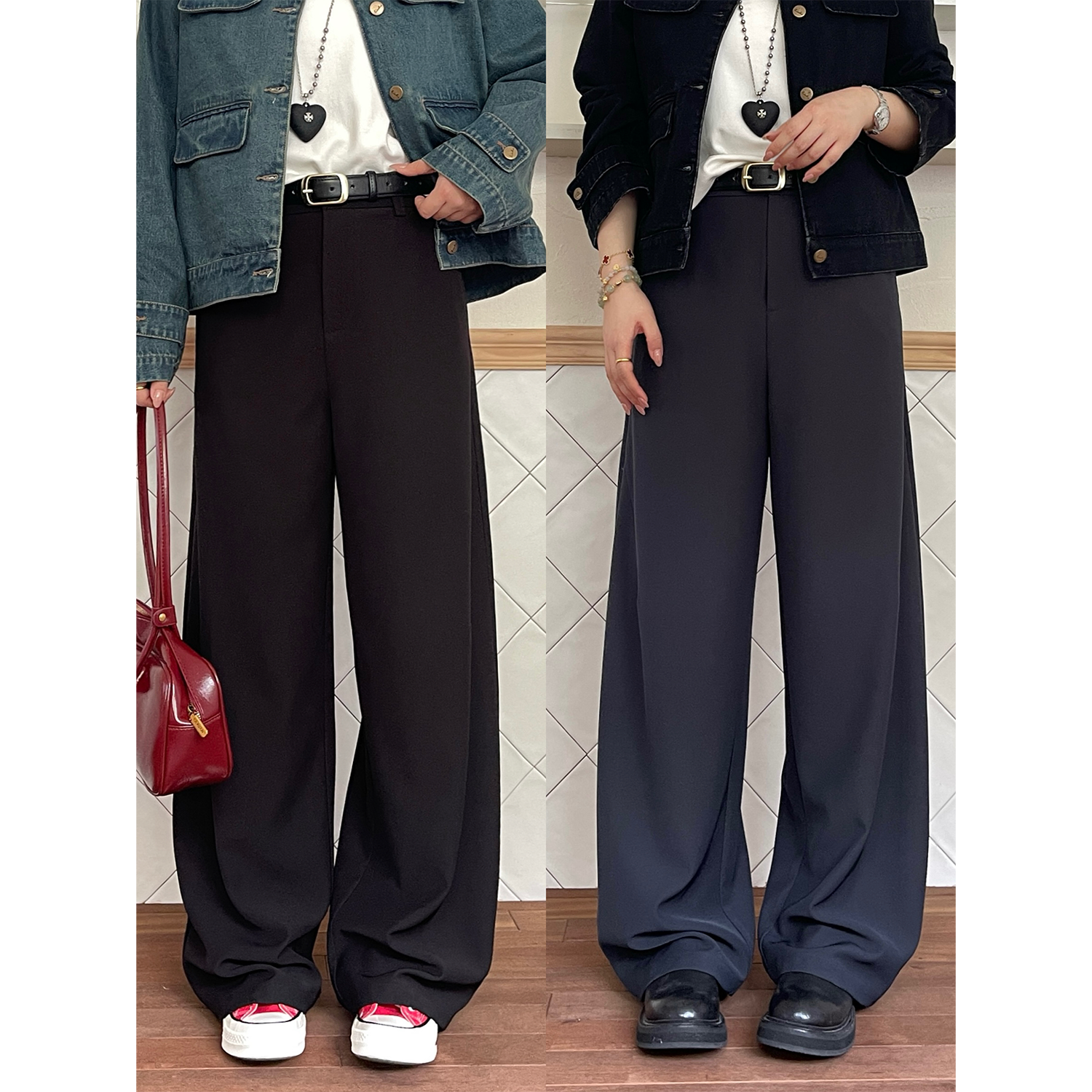 裂渡宣宣【雅痞西裤】微胖大码女秋显瘦百搭镰刀时尚西装裤ZY507F27