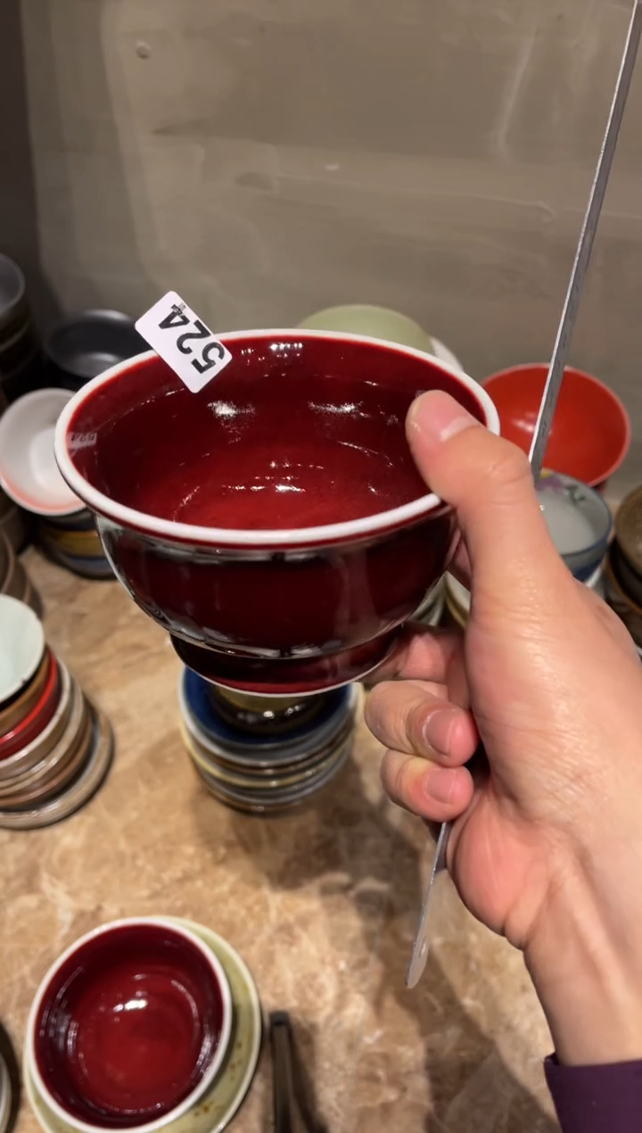 【闪购商品】瓷片524，2只钧红高足碗