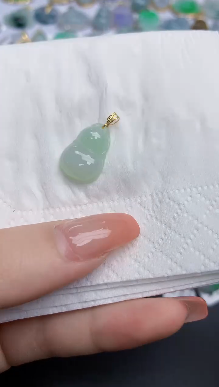 【闪购商品】翡翠颈饰18K金镶嵌天然缅甸翡翠A货