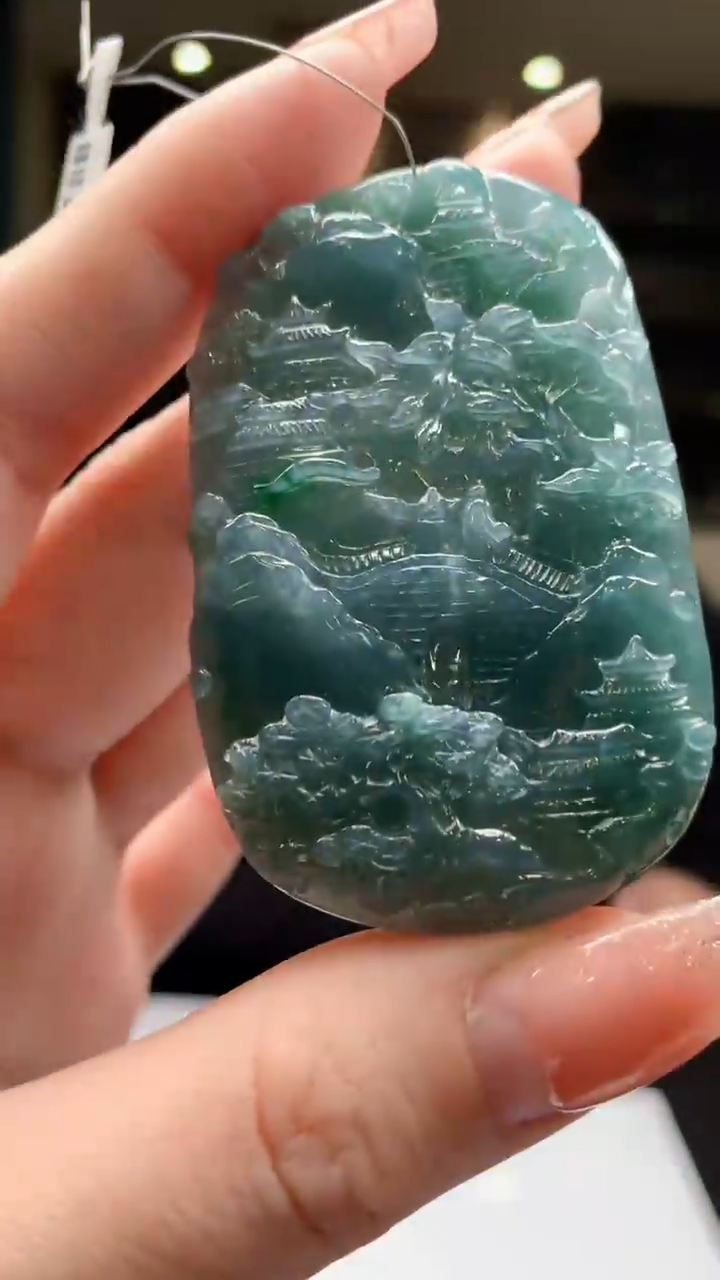 【闪购商品】定制翡翠未镶嵌1074-毛货挂件9