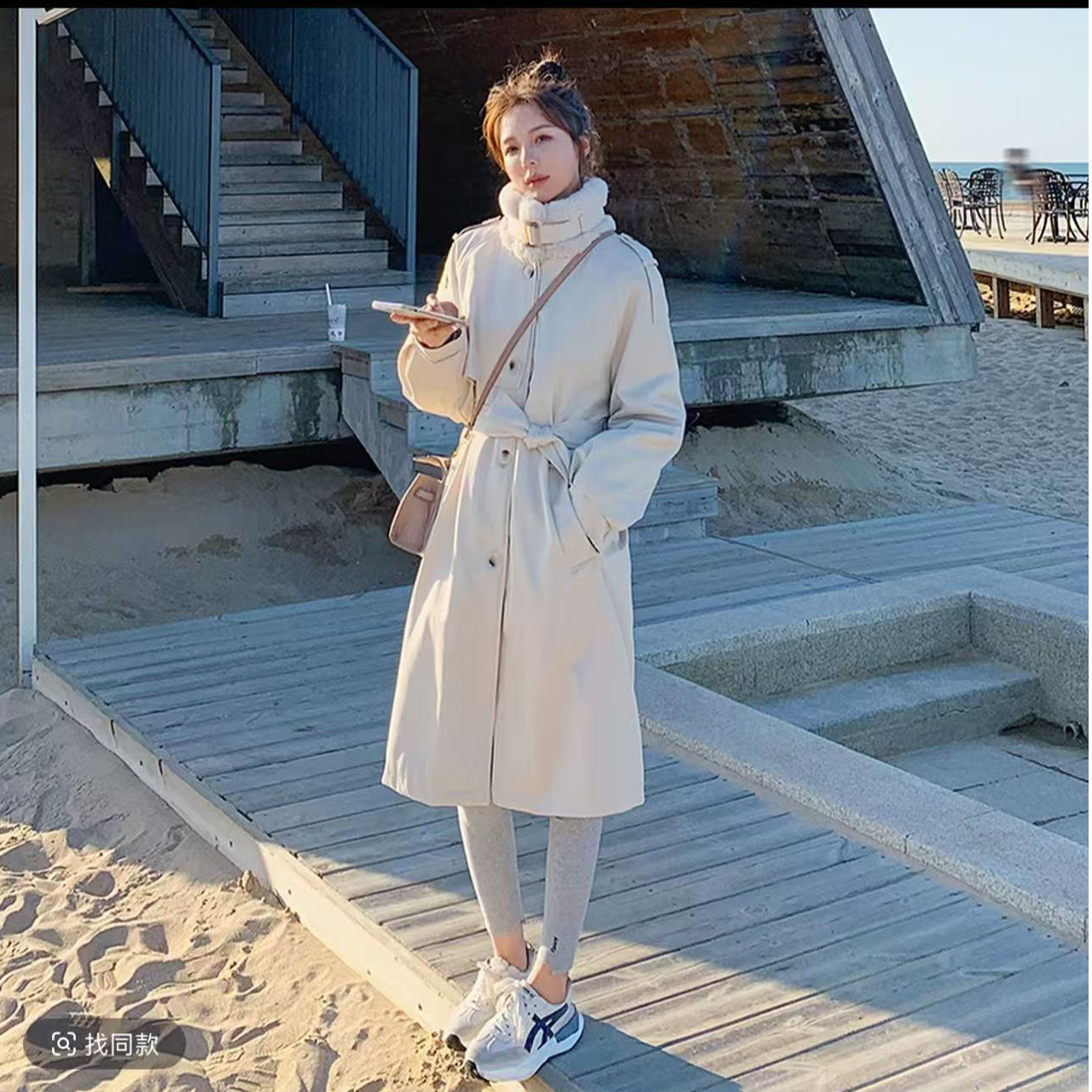 【慕妍专属】9125#加毛加厚收腰显瘦中长款派克服风衣