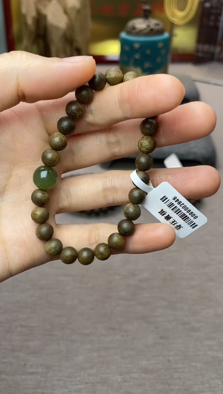 【闪购商品】沉香手串芽庄黄棋沉水老料06＋配饰单圈设计