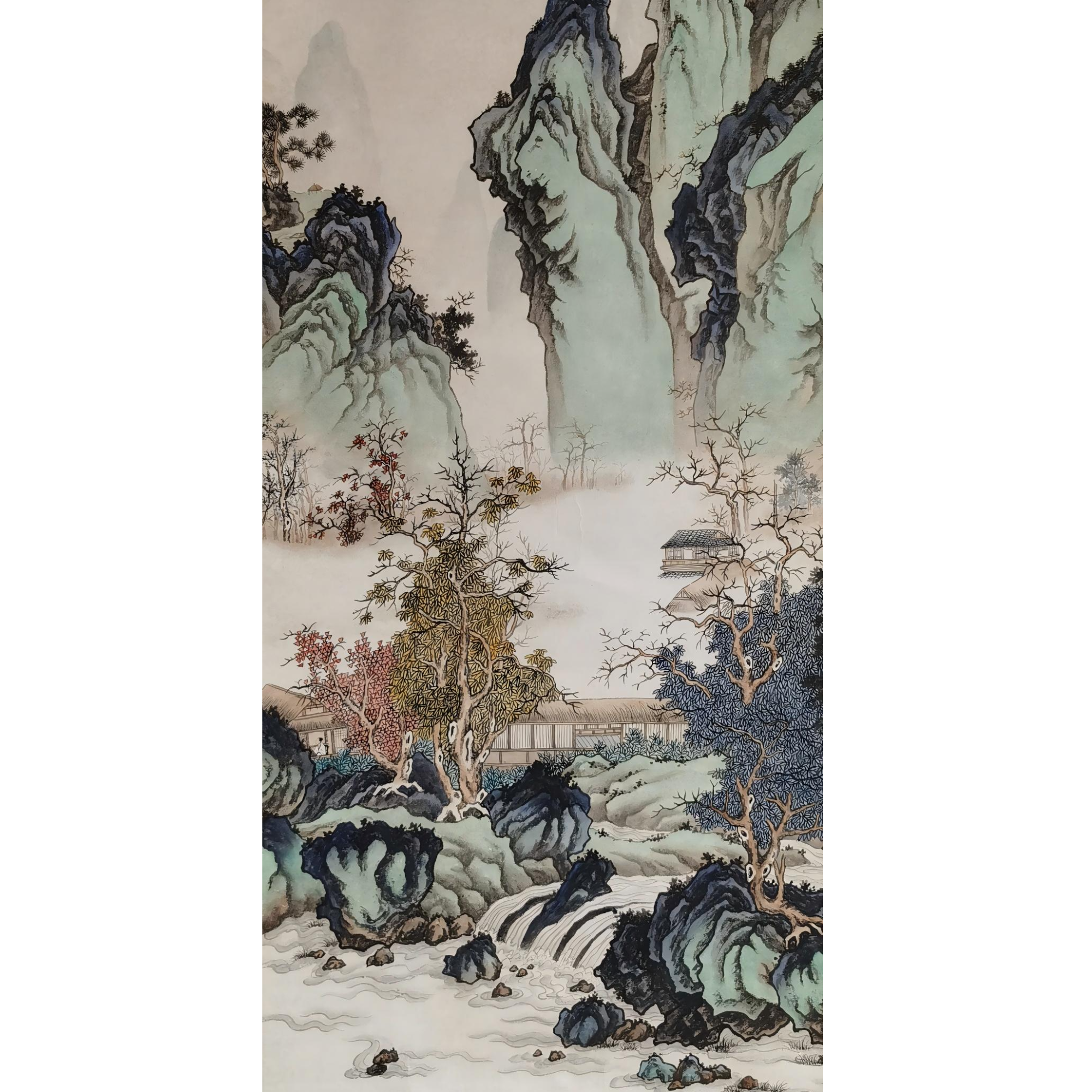 【辽拍】V250709-2-156《山水》（4.3平尺) 纸本镜片  ws12