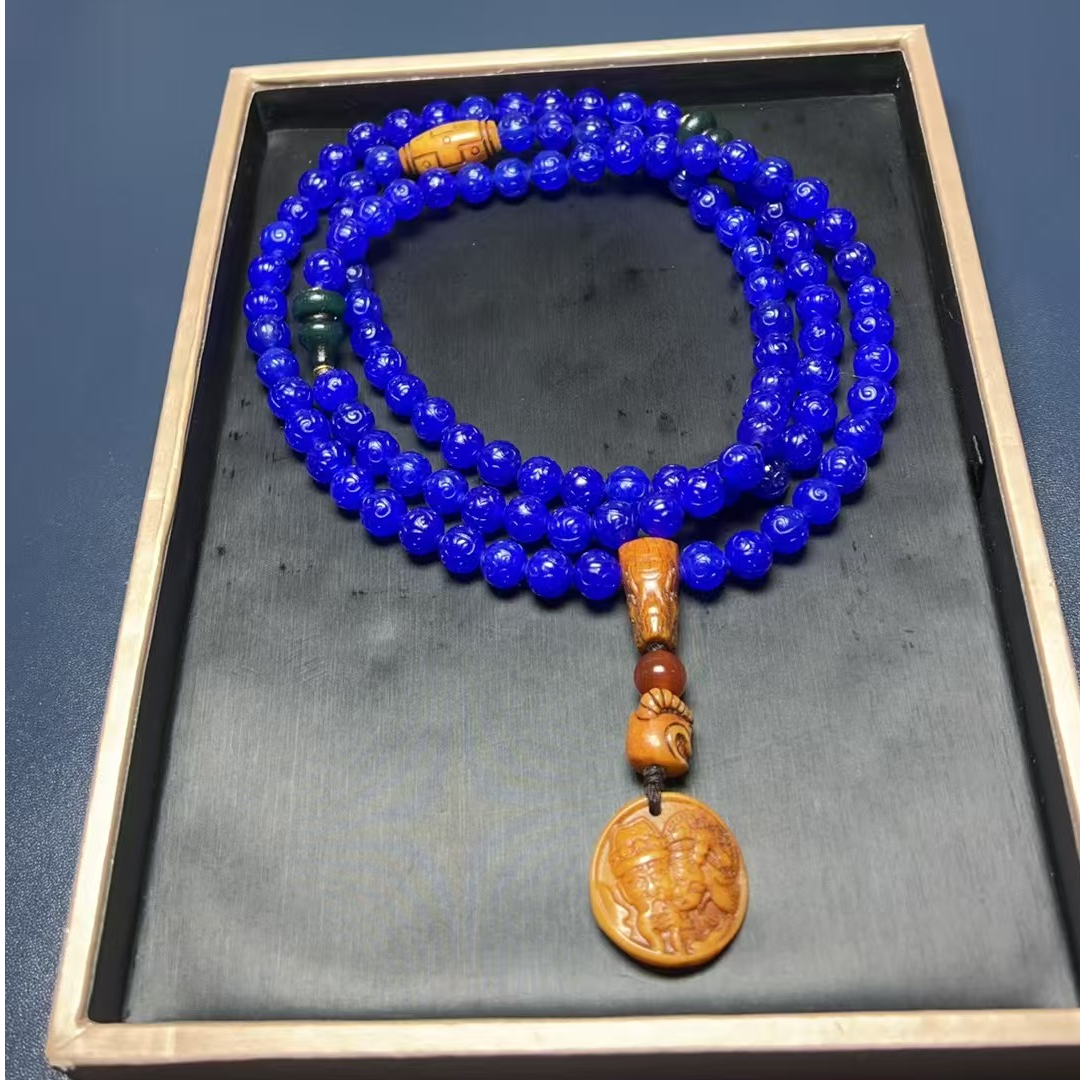 非金属珐琅项链 藏式高端108粒项链