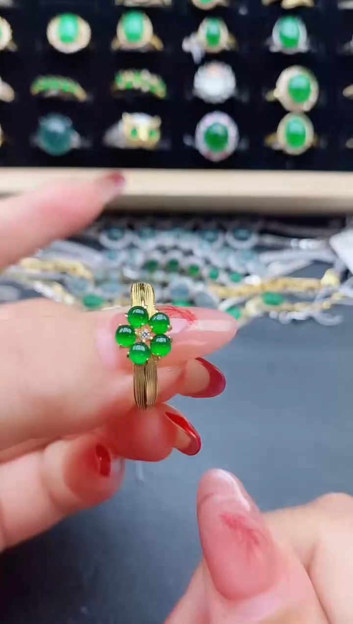 【闪购商品】翡翠戒指银S925镶嵌321321