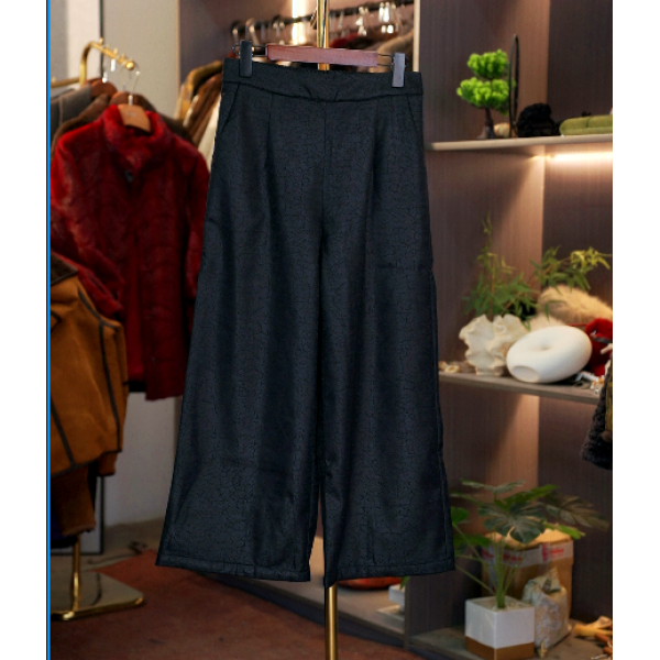 【云想周周-玉壶买春】中式冬季休闲微阔版直筒裤5213