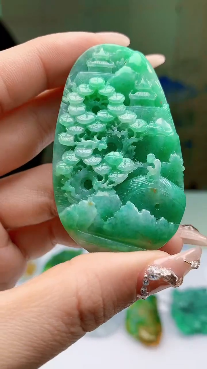 【闪购商品】定制翡翠未镶嵌5152ty-毛货挂件103