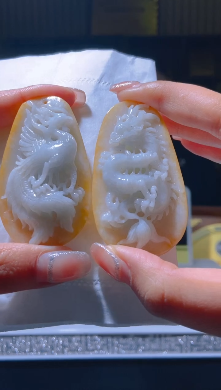 【闪购商品】定制翡翠未镶嵌闪购毛货链接WZ079一对