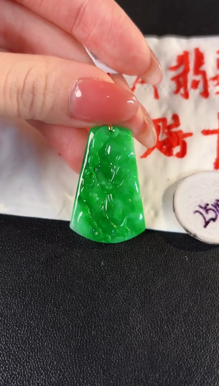 【闪购商品】翡翠颈饰18K金镶嵌缅料A货/支持复检/一件