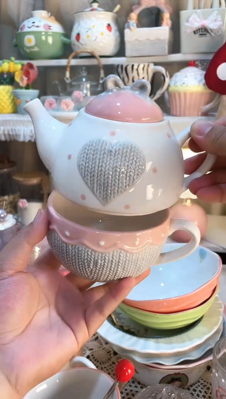 【闪购商品】瓷片一壶一杯 质量好发货快放心拍