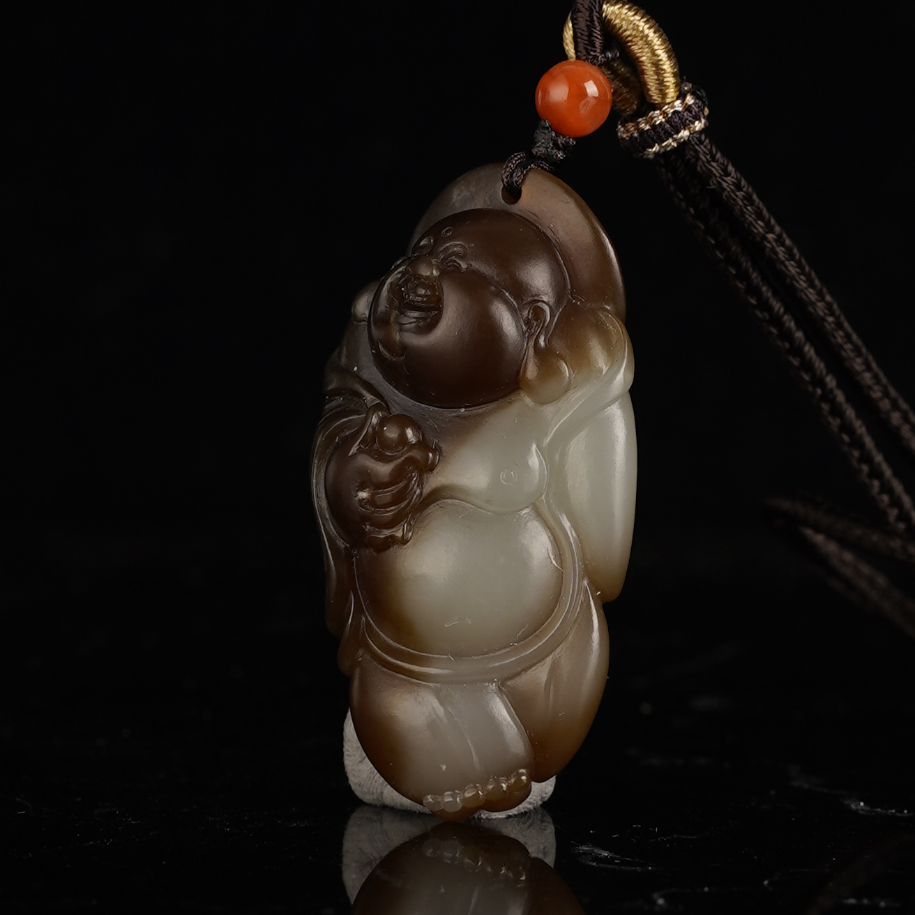 XJ12113二十世纪和田玉弥勒吊坠