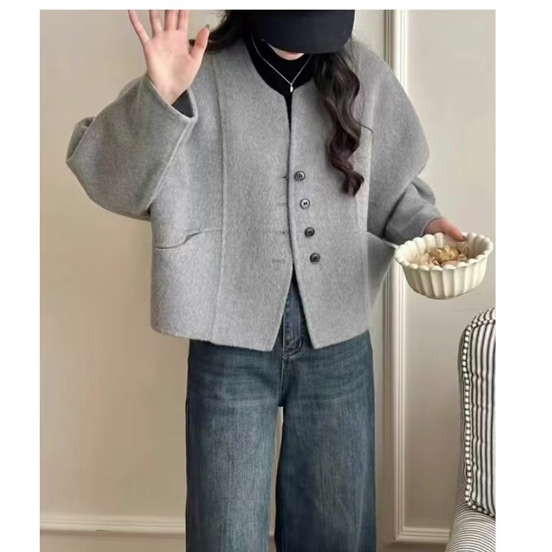 早秋新款休闲韩版短外套小香风蝙蝠袖秋冬长袖上衣2836