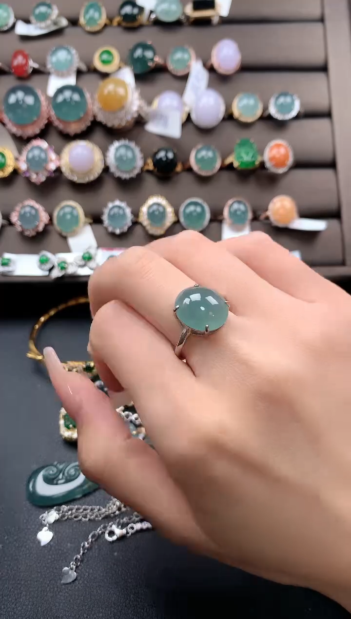 【闪购商品】翡翠戒指银S925镶嵌43243243