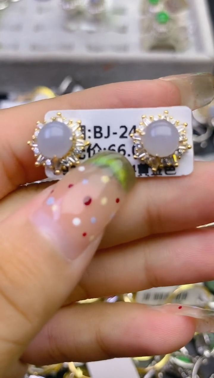 翡翠戒指银S925镶嵌百内无证书