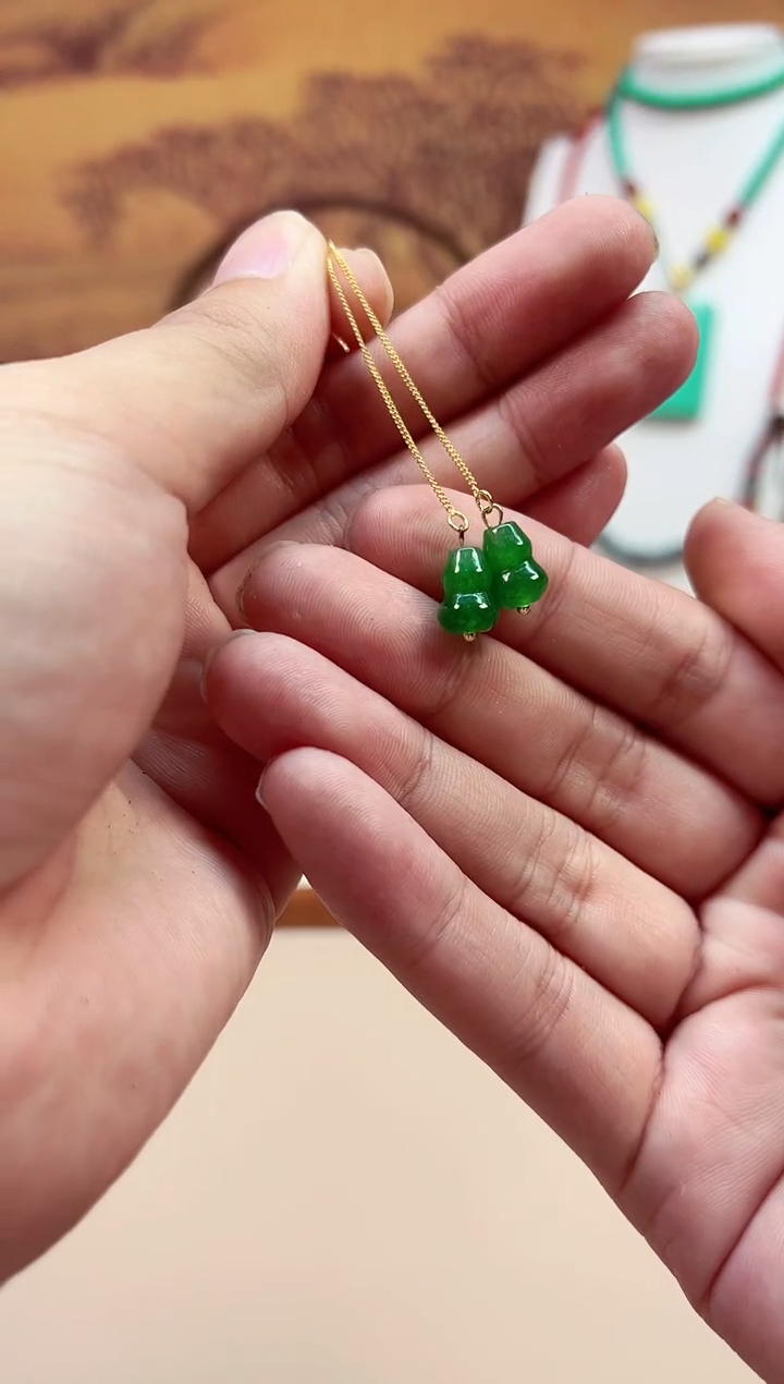 翡翠14K金镶嵌颈饰D400