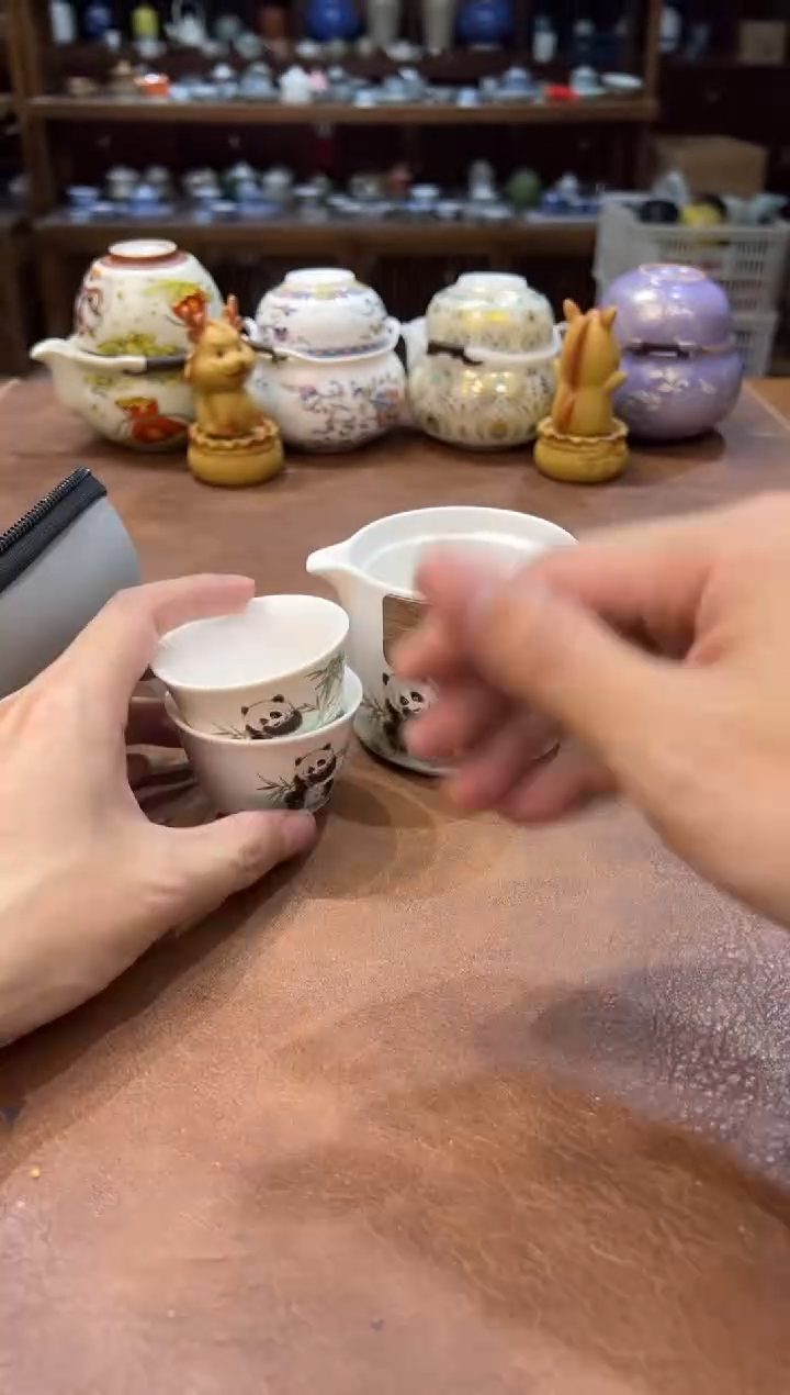 真的很便宜会开片的旅行茶具