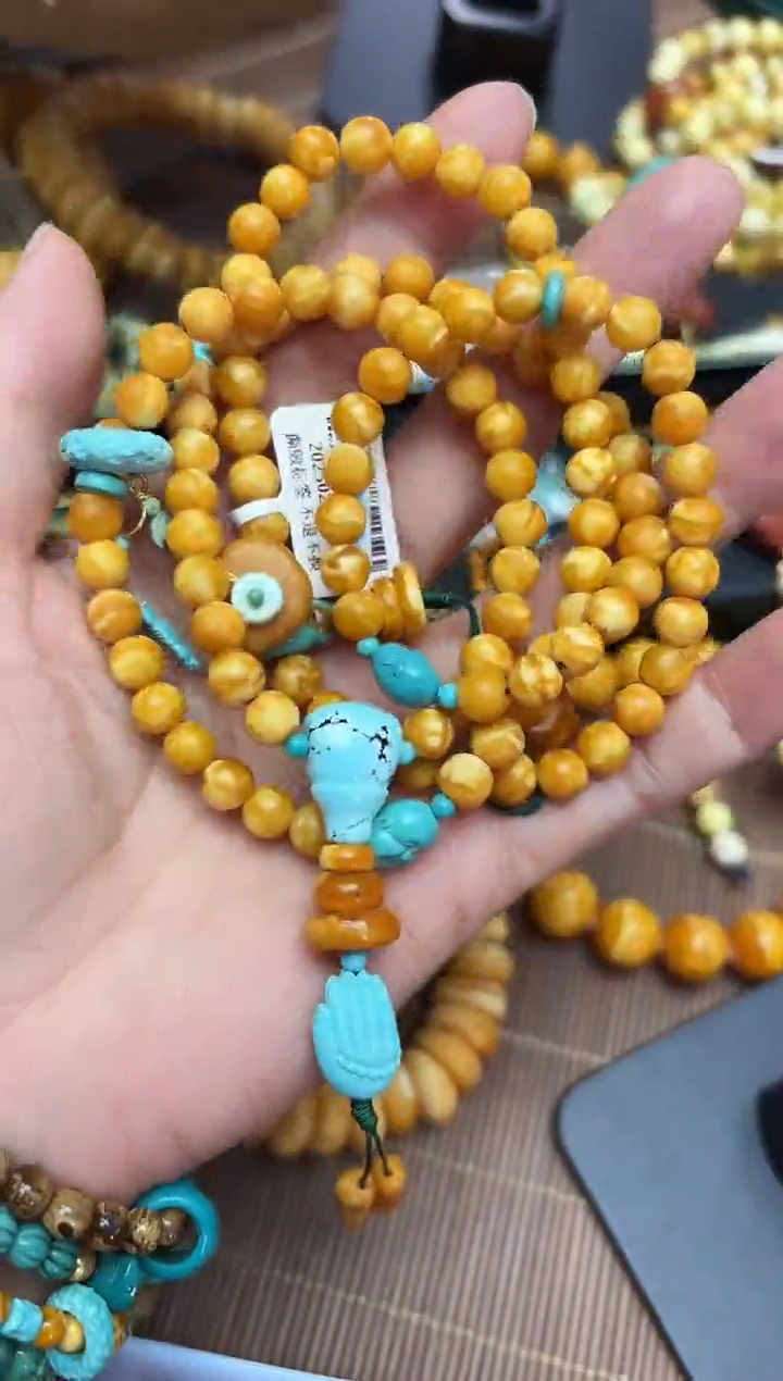 蜜蜡颈饰未镶嵌发一件设计款6+  30.62g