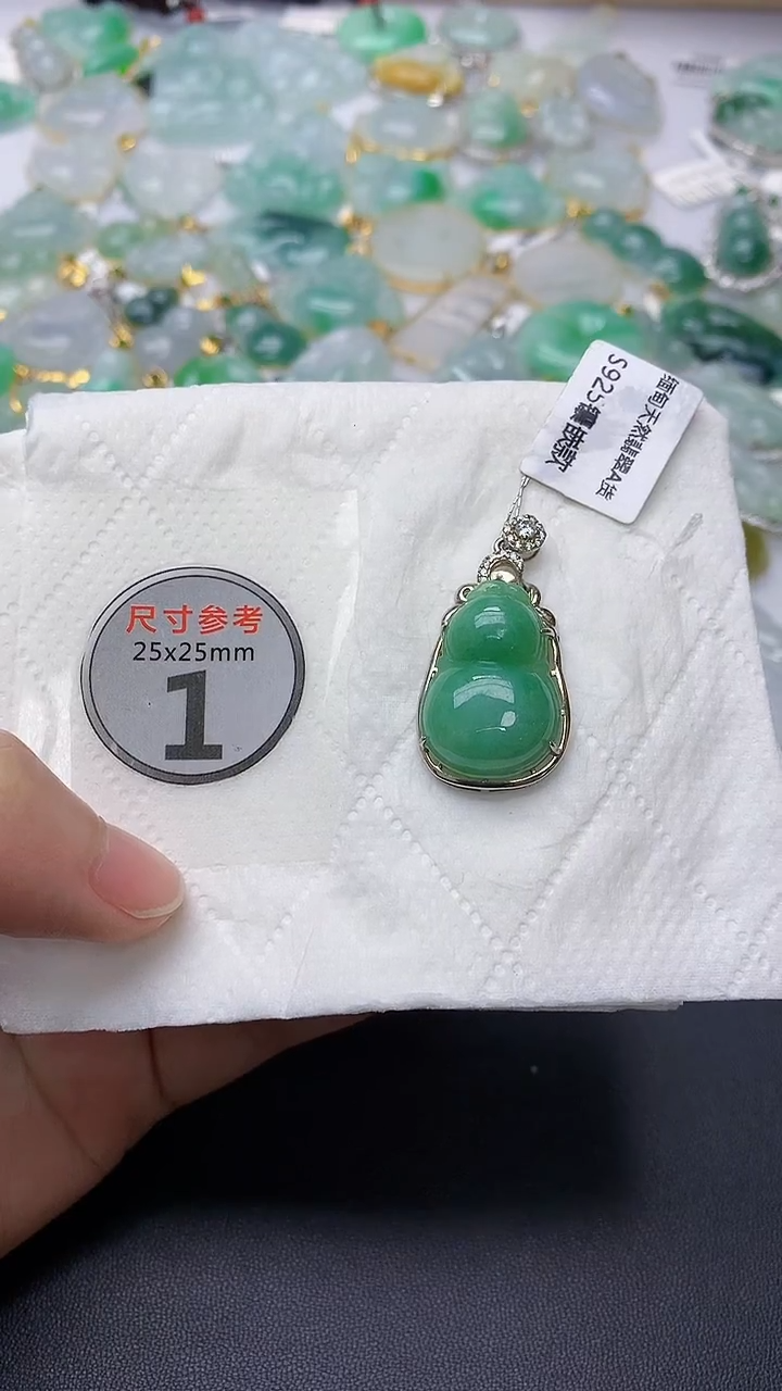 颈饰银S925镶嵌翡翠 天然缅甸A货百元以上9元证书费自理