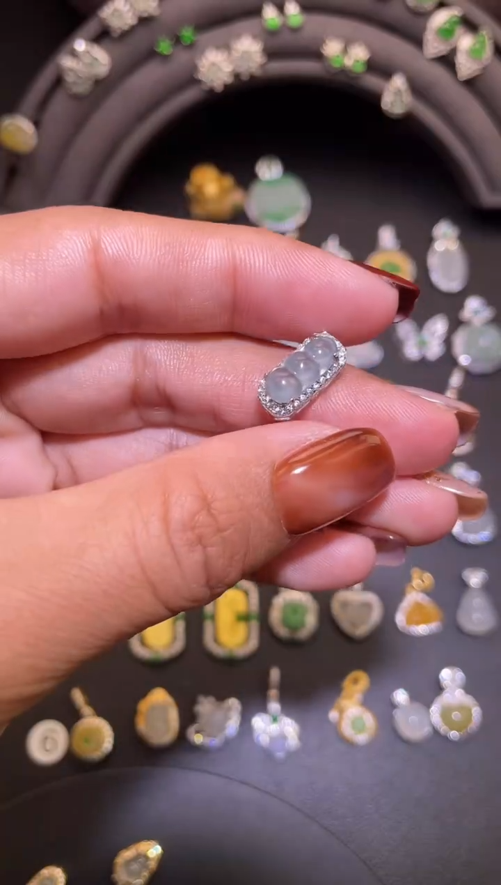 吊坠(不含链)银S925镶嵌翡翠1