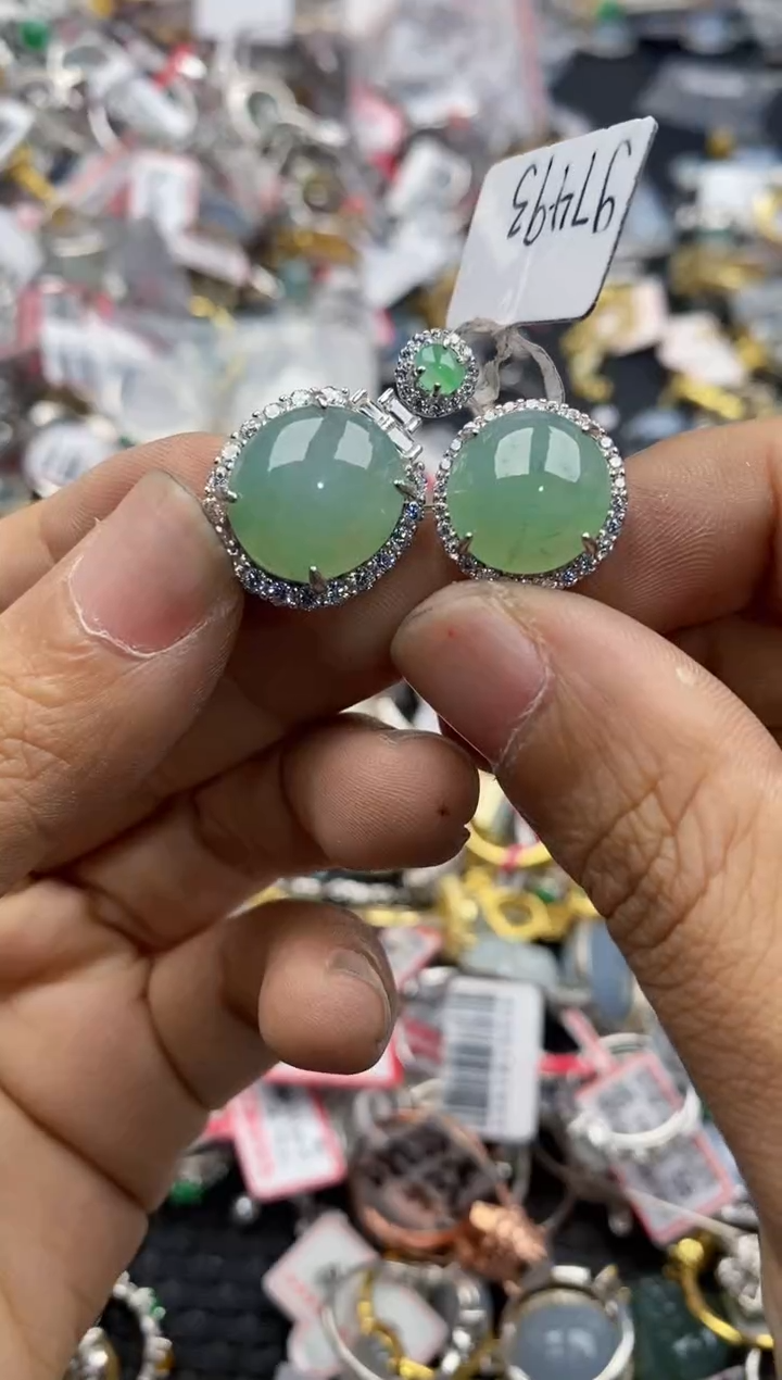 银S925镶嵌戒指翡翠161616----6