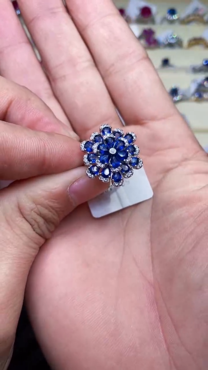 【闪购商品】蓝宝石戒指银S925镶嵌..........