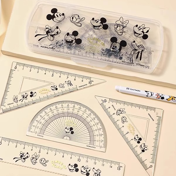 联名套尺四件套学生尺子直尺三角板透明