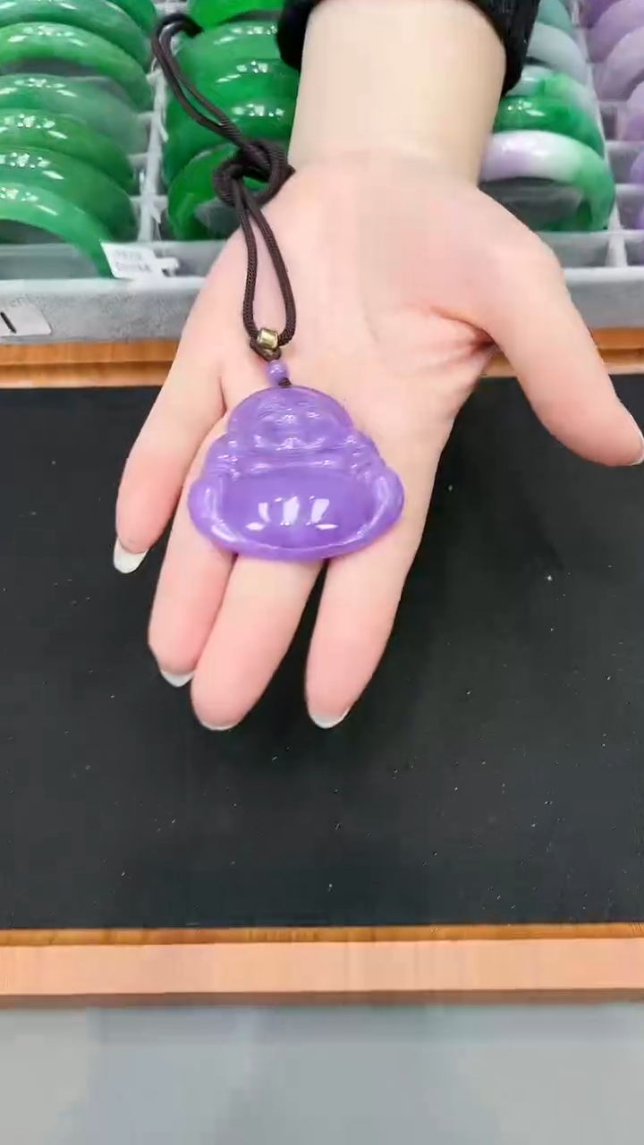 【闪购商品】砖雕s67紫罗兰佛公吊坠