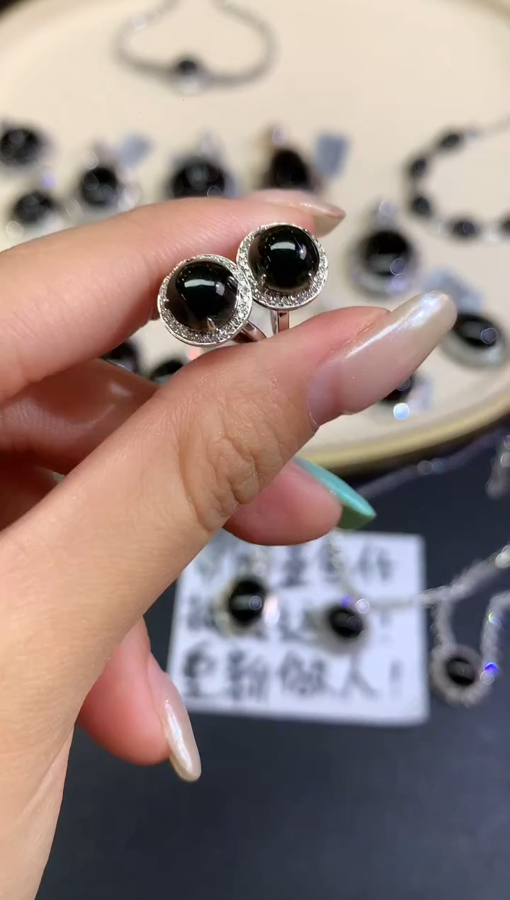 18K金镶嵌翡翠耳饰耳饰A348|3980