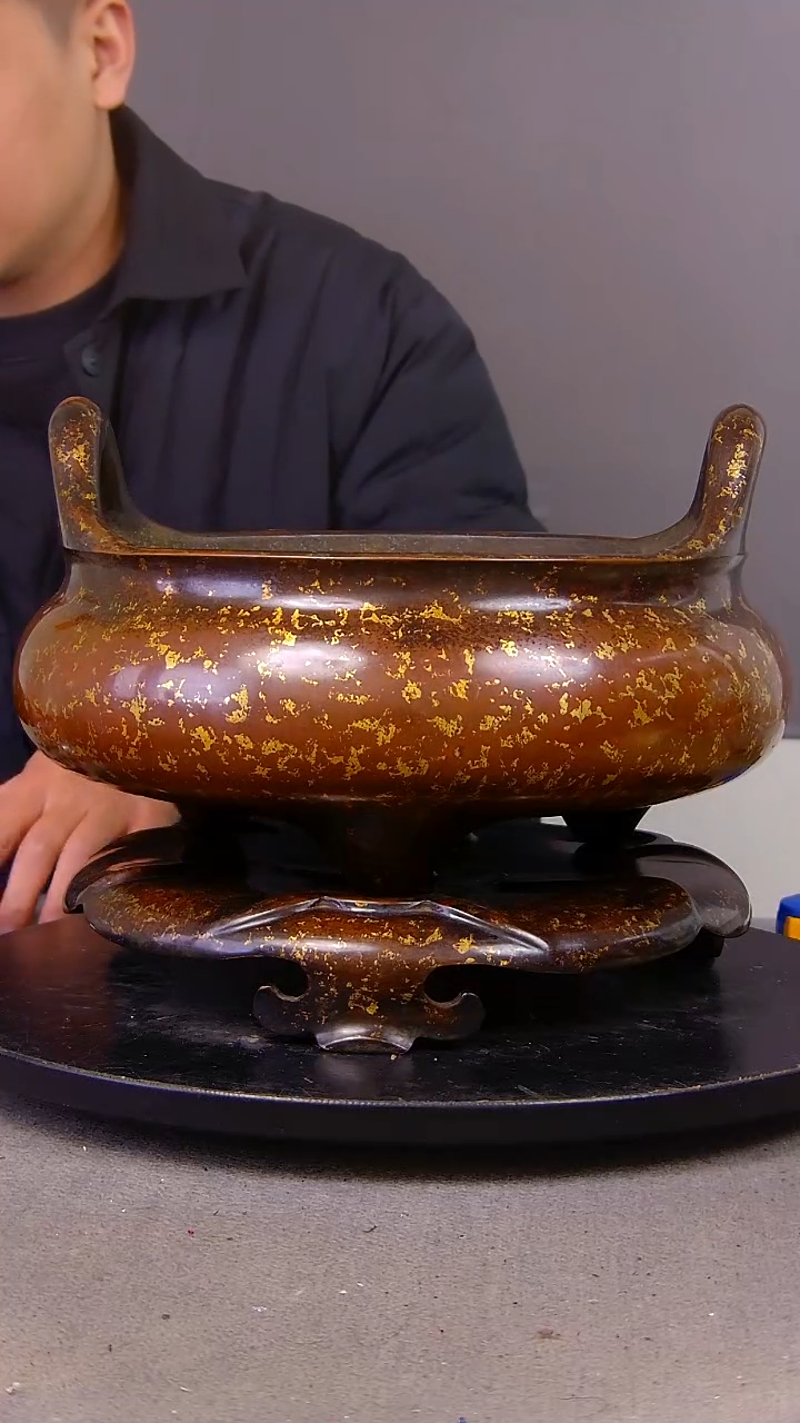 山水铜缘紫铜香炉结缘1111