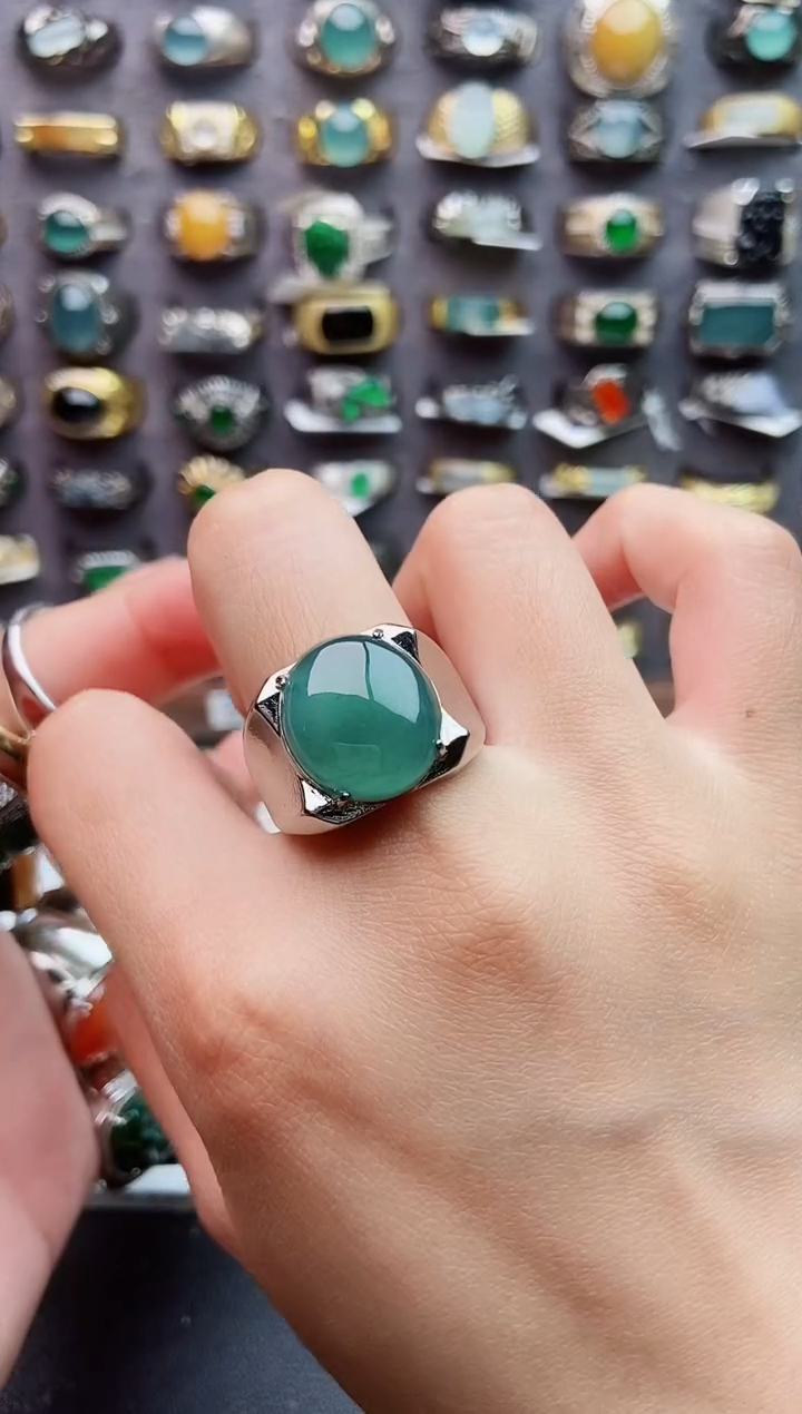 未镶嵌戒指翡翠天然翡翠男戒