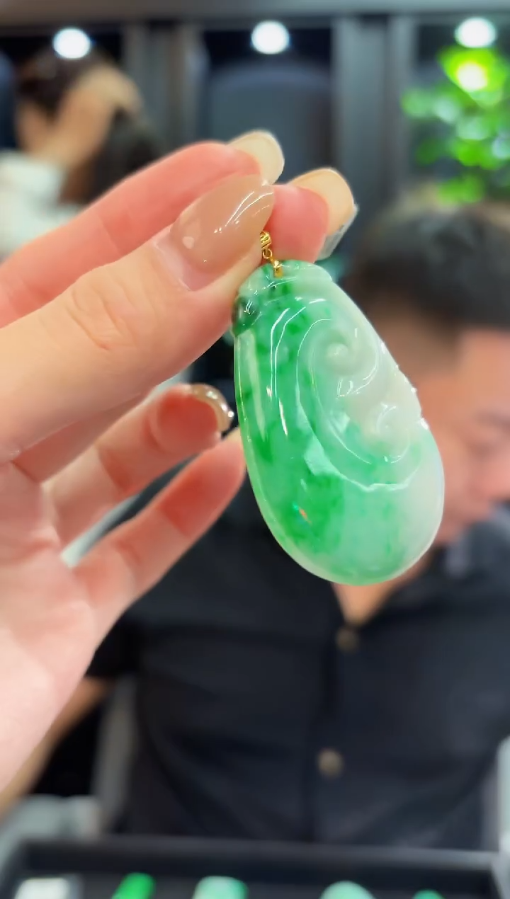 吊坠(不含链)18K金镶嵌翡翠 缅料A货/支持复检/一件