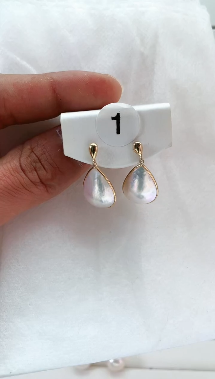 【闪购商品】海水珍珠耳饰18K金镶嵌1314