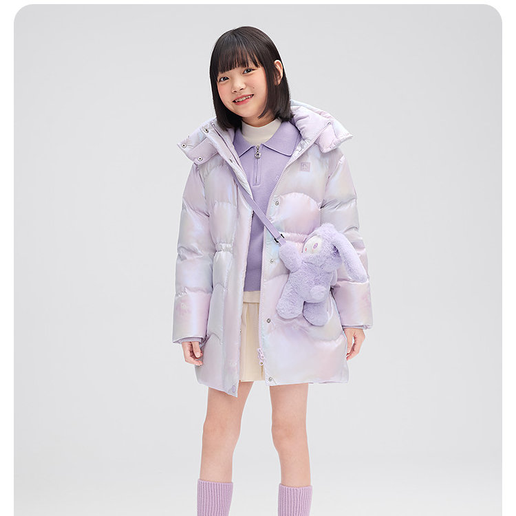 2025冬季时尚潮流新款女童中长加厚款羽绒服T250246318