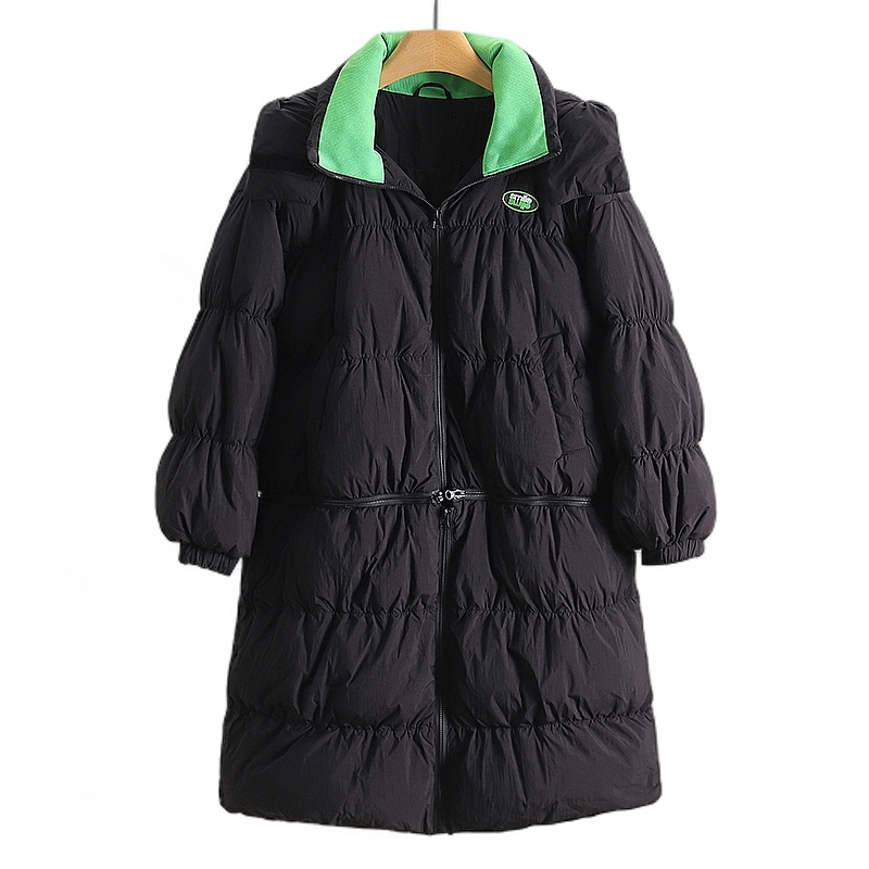 【开播福利】中长款加厚纯色连帽羽绒服#RXZ48H007