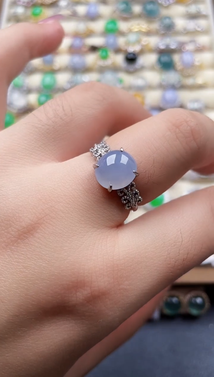 银S925镶嵌戒指翡翠165