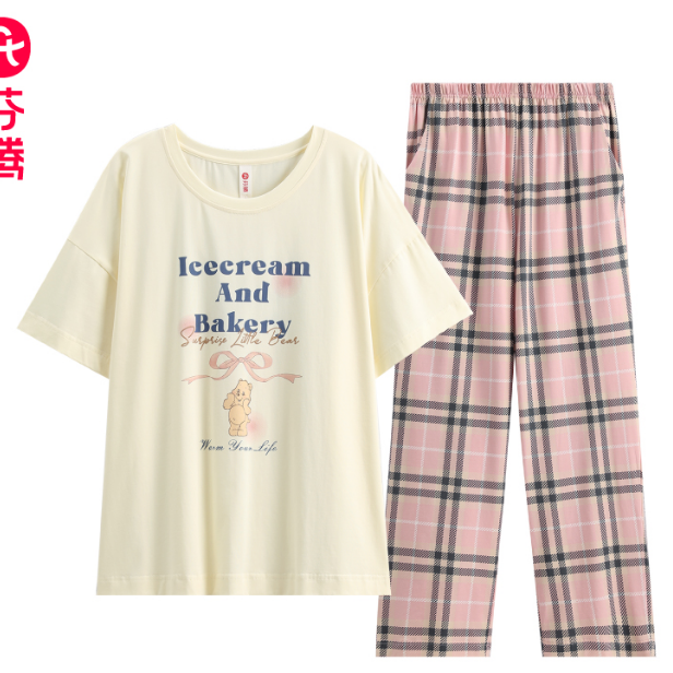 501-550家居服上衣春夏短袖卡通夏季宿舍睡衣睡裙套装长裤